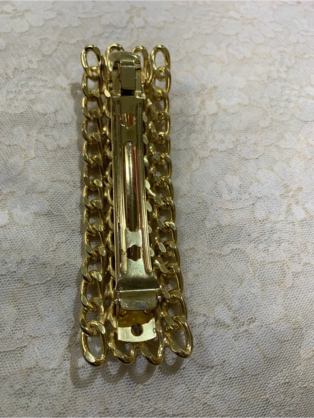 Gold Chain Link French Barrette Hair Clip | Statement Hair Accessory Curb Chain